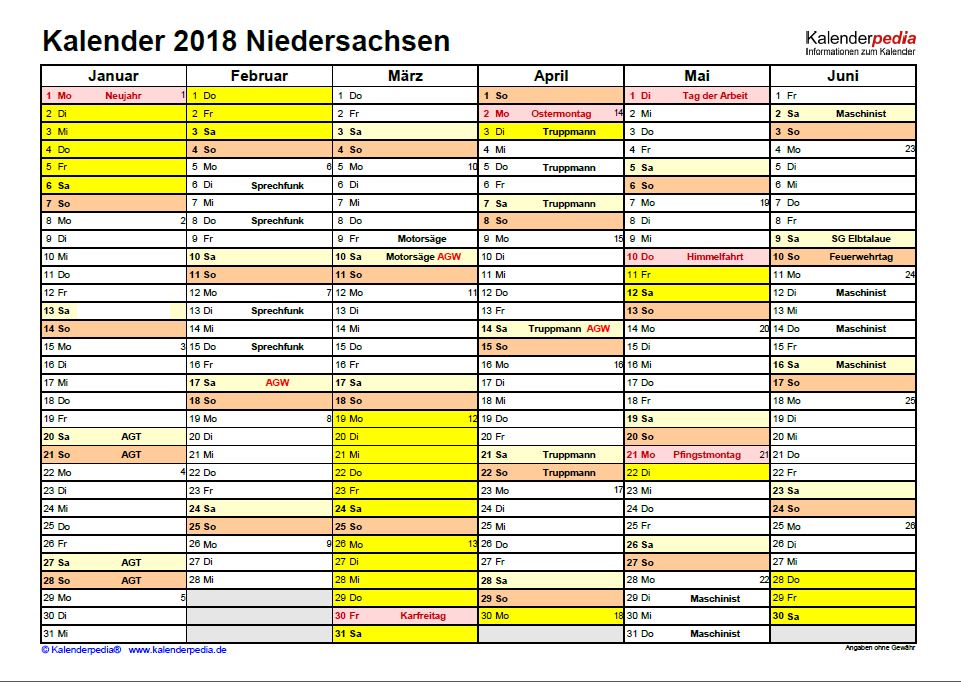 ausbildungskalender 2018 1 hj